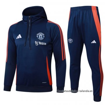 Chandal de Sudadera del Manchester United 2024-2025 Azul Chandal de Sudadera del Manchester United 2024-2025 Azul