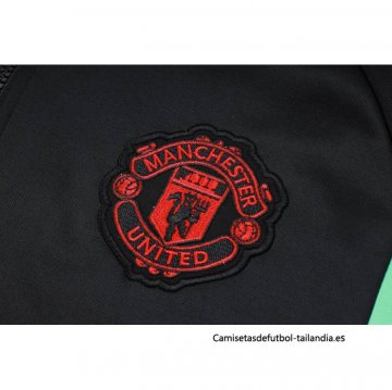 Chandal de Sudadera del Manchester United Nino 2023-2024 Negro y Rojo