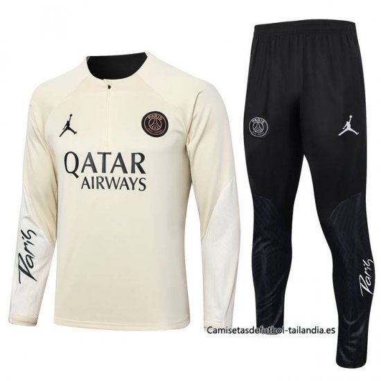 Chandal de Sudadera del Paris Saint-Germain 2023-2024 Beige - Haga un click en la imagen para cerrar