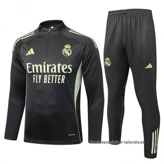 Chandal de Sudadera del Real Madrid 2025-2026 Gris Verde - Haga un click en la imagen para cerrar