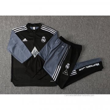 Chandal de Sudadera del Real Madrid Nino 2021-2022 Negro