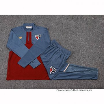 Chandal de Sudadera del Sao Paulo 2025-2026 Gris Rojo