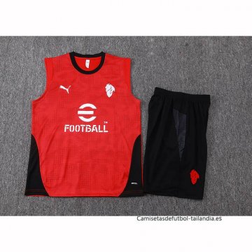 Chandal del AC Milan Sin Mangas 2025-2026 Rojo