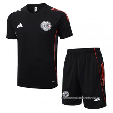 Chandal del Ajax Manga Corta 2025-2026 Negro - Pantalon Corto Chandal del Ajax Manga Corta 2025-2026 Negro - Pantalon Corto