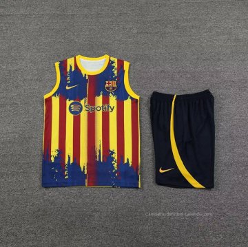 Chandal del Barcelona Sin Mangas 2023-2024 Amarillo y Azul