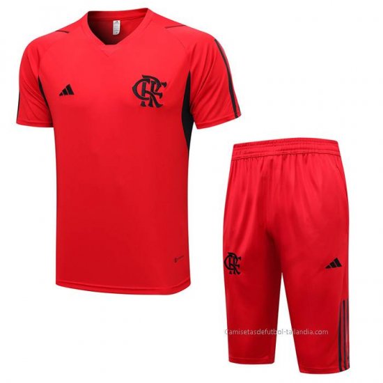 Chandal del Flamengo Manga Corta 2023-2024 Rojo - Pantalon Corto - Haga un click en la imagen para cerrar