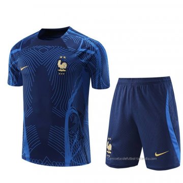 Chandal del Francia Manga Corta 2022-2023 Azul Oscuro - Pantalon Corto Chandal del Francia Manga Corta 2022-2023 Azul Oscuro - Pantalon Corto