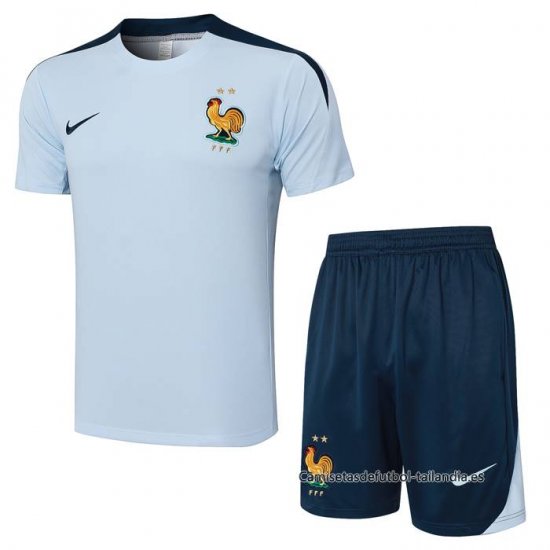Chandal del Francia Manga Corta 2024-2025 Azul Claro - Pantalon Corto - Haga un click en la imagen para cerrar