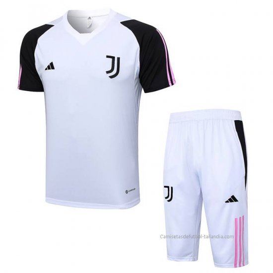 Chandal del Juventus Manga Corta 2023-2024 Blanco - Pantalon Corto - Haga un click en la imagen para cerrar