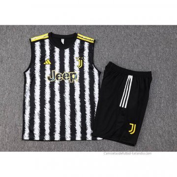 Chandal del Juventus Sin Mangas 2023-2024 Negro y Blanco