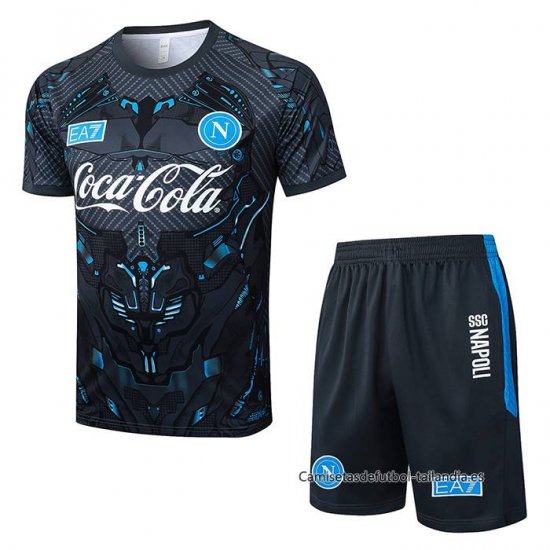 Chandal del Napoli Manga Corta 2025-2026 Negro - Pantalon Corto - Haga un click en la imagen para cerrar