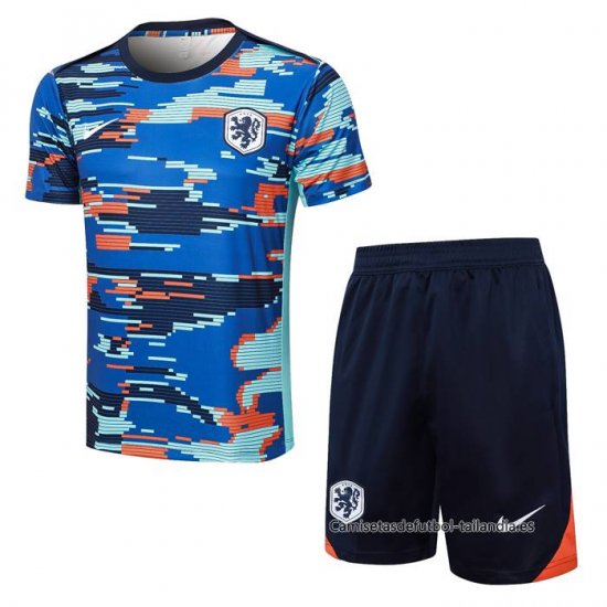 Chandal del Paises Bajos Manga Corta 2024 Azul - Pantalon Corto - Haga un click en la imagen para cerrar