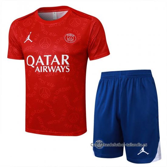 Chandal del Paris Saint-Germain Jordan Manga Corta 2024-2025 Rojo - Pantalon Corto - Haga un click en la imagen para cerrar