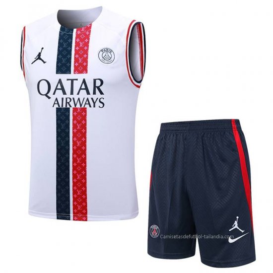 Chandal del Paris Saint-Germain Jordan Sin Mangas 2023-2024 Blanco - Haga un click en la imagen para cerrar