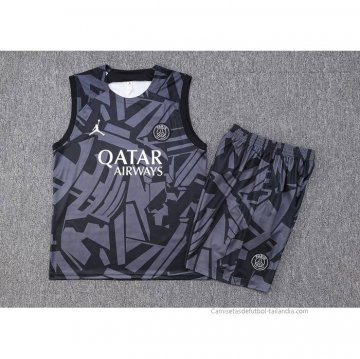 Chandal del Paris Saint-Germain Jordan Sin Mangas 2023-2024 Negro y Gris