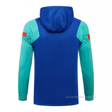 Chaqueta con Capucha del Barcelona 2021-2022 Azul