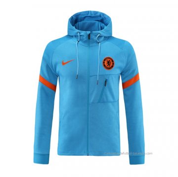 Chaqueta con Capucha del Chelsea 2021-2022 Azul Chaqueta con Capucha del Chelsea 2021-2022 Azul