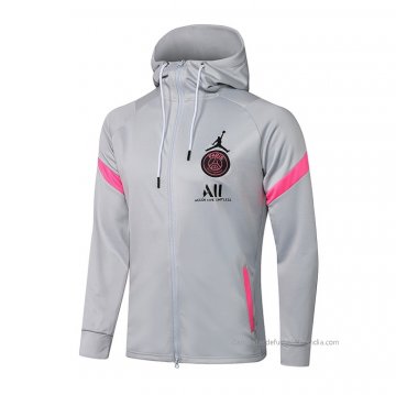 Chaqueta con Capucha del Paris Saint-Germain 2021-2022 Gris Chaqueta con Capucha del Paris Saint-Germain 2021-2022 Gris