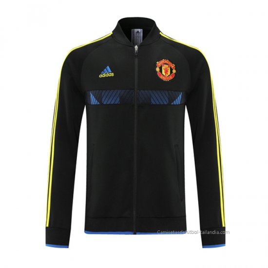 Chaqueta del Manchester United 2021-2022 Negro y Azul - Haga un click en la imagen para cerrar