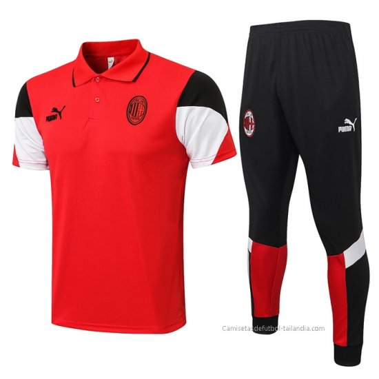 Conjunto Polo del AC Milan 2021-2022 Rojo - Haga un click en la imagen para cerrar