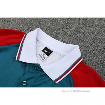 Conjunto Polo del Liverpool 2022-2023 Verde Blanco Rojo