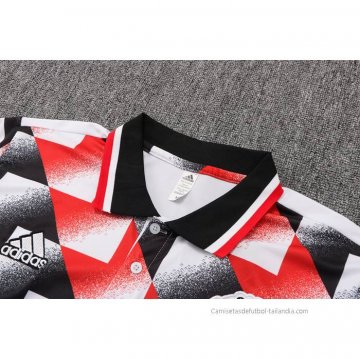 Conjunto Polo del Manchester United 2022-2023 Negro y Rojo