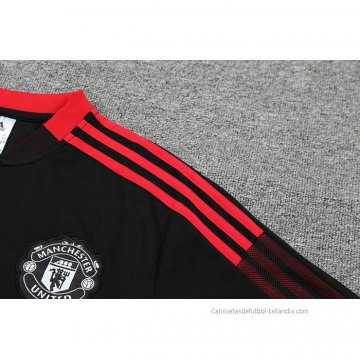 Conjunto Polo del Manchester United 2022-2023 Negro y Rojo