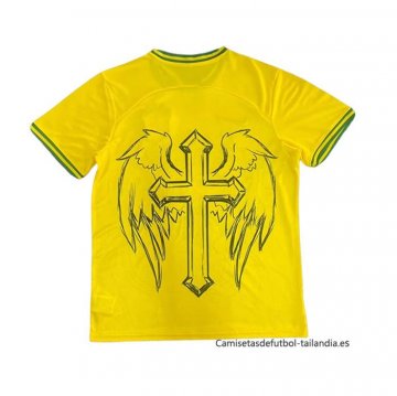 Tailandia Camiseta Brasil Jesus 2025 Amarillo
