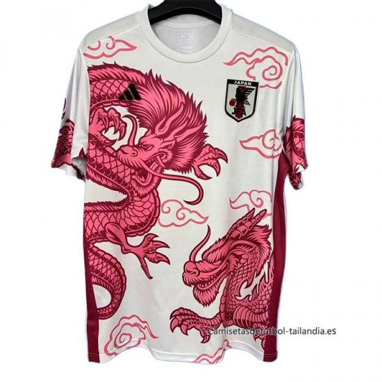 Tailandia Camiseta Japon Dragon 2025-2026 Blanco Rojo - Haga un click en la imagen para cerrar