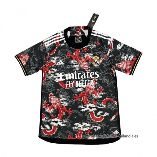 Tailandia Camiseta Real Madrid Dragon 2024-2025 Negro - Haga un click en la imagen para cerrar