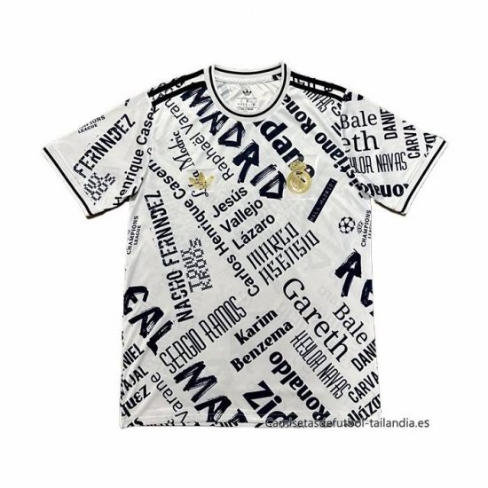 Tailandia Camiseta Real Madrid Special 2025-2026 Blanco Negro - Haga un click en la imagen para cerrar