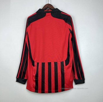 1ª Camiseta AC Milan Manga Larga Retro 2007-2008