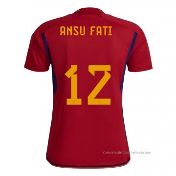 1ª Camiseta Espana Jugador Ansu Fati 2022 1ª Camiseta Espana Jugador Ansu Fati 2022