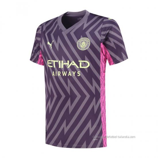 Camiseta Manchester City Portero 2023-2024 Purpura - Haga un click en la imagen para cerrar