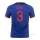2ª Camiseta Paises Bajos Jugador De Ligt 2022