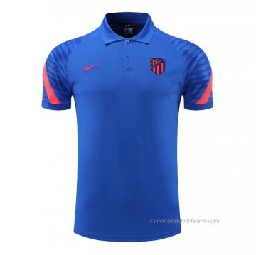 Camiseta Polo del Atletico Madrid 2022-2023 Azul Camiseta Polo del Atletico Madrid 2022-2023 Azul
