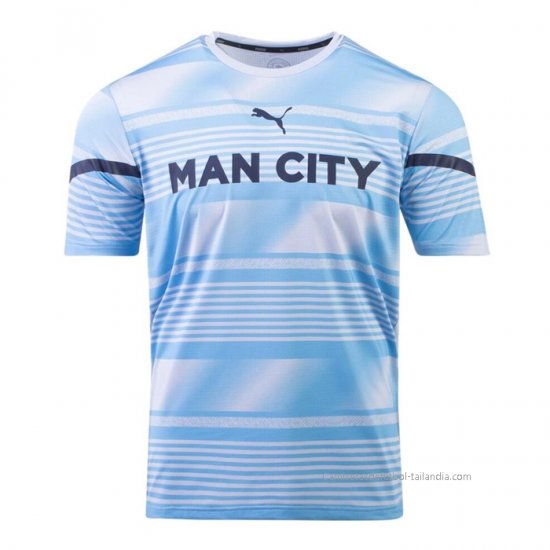 Camiseta Pre Partido del Manchester City 2022 Azul - Haga un click en la imagen para cerrar