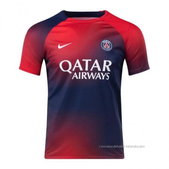 Camiseta Pre Partido del Paris Saint-Germain 2023 Azul y Rojo - Haga un click en la imagen para cerrar