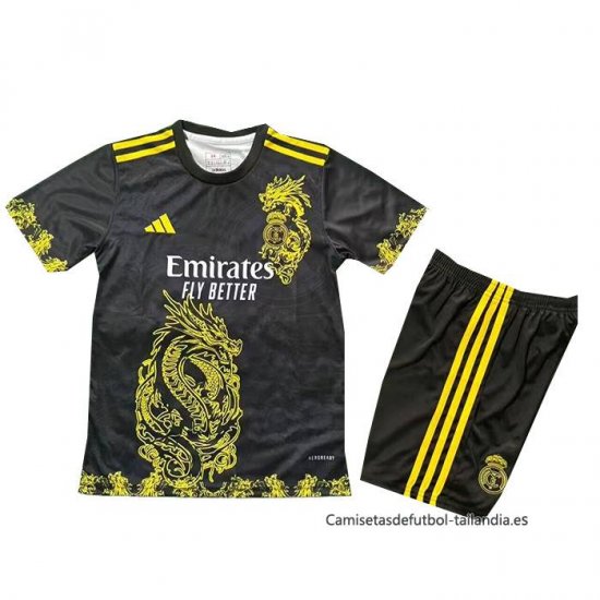 Camiseta Real Madrid Dragon Nino 2025-2026 Negro - Haga un click en la imagen para cerrar