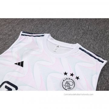 Camiseta de Entrenamiento Ajax Sin Mangas 2023-2024 Blanco