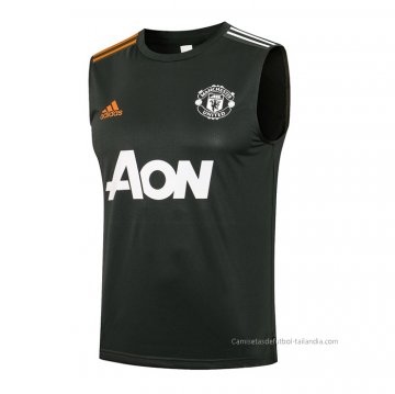 Camiseta de Entrenamiento Manchester United Sin Mangas 2021-2022 Verde Camiseta de Entrenamiento Manchester United Sin Mangas 2021-2022 Verde