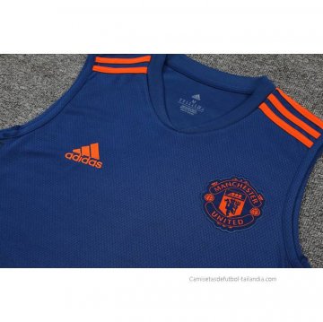 Camiseta de Entrenamiento Manchester United Sin Mangas 2022-2023 Azul Oscuro