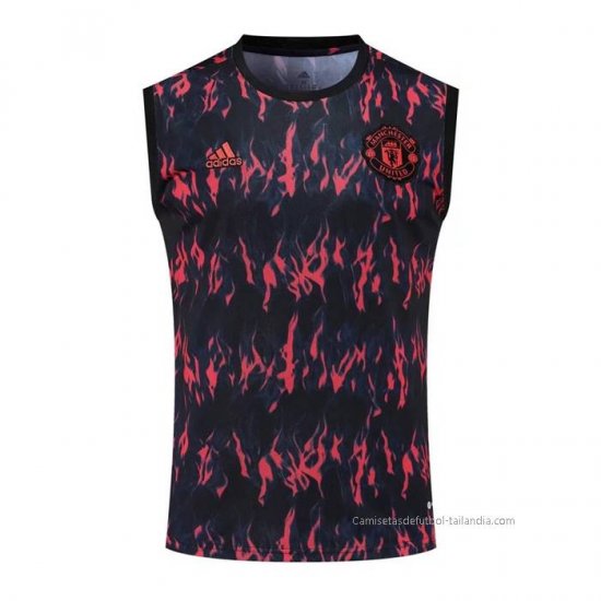 Camiseta de Entrenamiento Manchester United Sin Mangas 2022-2023 Negro y Rojo - Haga un click en la imagen para cerrar