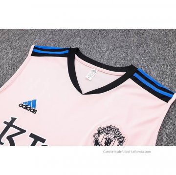 Camiseta de Entrenamiento Manchester United Sin Mangas 2023-2024 Rosa