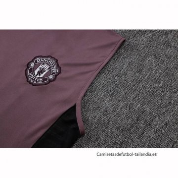 Camiseta de Entrenamiento Manchester United Sin Mangas 2025-2026 Rojo Purpura