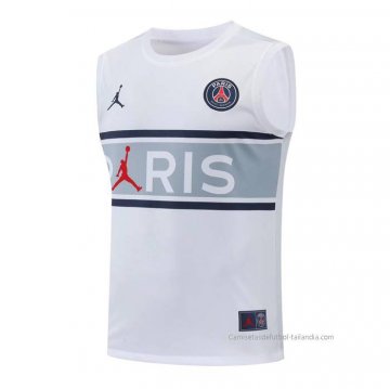 Camiseta de Entrenamiento Paris Saint-Germain Sin Mangas 2022-2023 Blanco y Gris