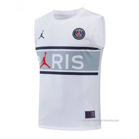Camiseta de Entrenamiento Paris Saint-Germain Sin Mangas 2022-2023 Blanco y Gris - Haga un click en la imagen para cerrar