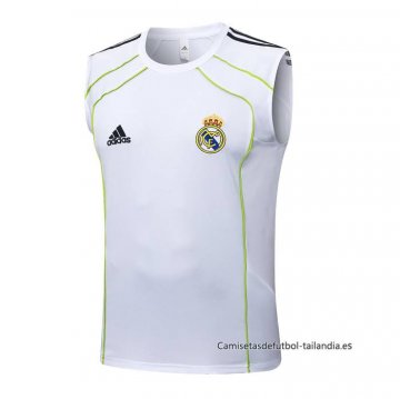 Camiseta de Entrenamiento Real Madrid Sin Mangas 2025-2026 Blanco Verde Camiseta de Entrenamiento Real Madrid Sin Mangas 2025-2026 Blanco Verde