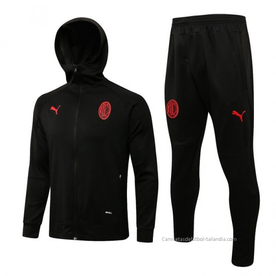 Chandal con Capucha del AC Milan 2021-2022 Negro - Haga un click en la imagen para cerrar