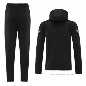 Chandal con Capucha del Barcelona 2021-2022 Negro